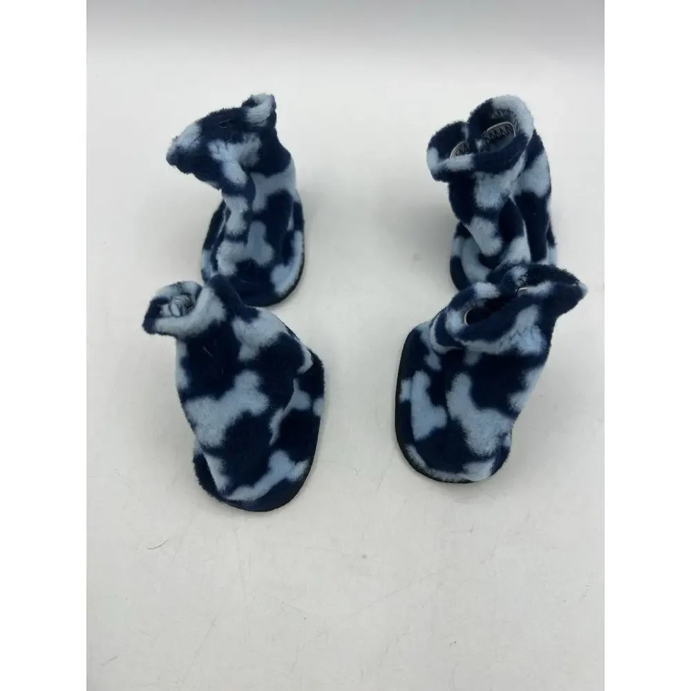 Simply Wag Dog Fleece Shoes Size Small Blue Boots Paw Protector 4 Pack